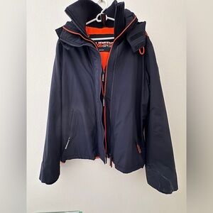 Superdry Windcheater Hooded Jacket – Men’s Large – Blue / Orange